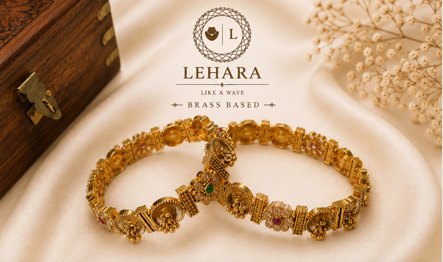 Lehara Mallika Bangle - Brass Based (Set of 2)