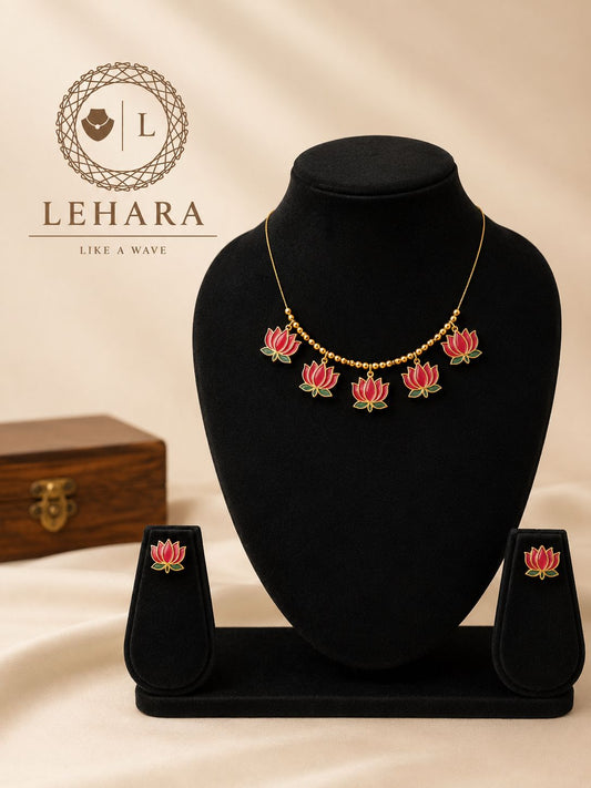 Lotus Enamel Choker Set