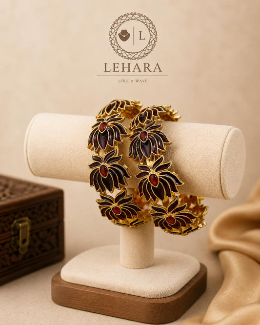 Lotus Brass Bangles